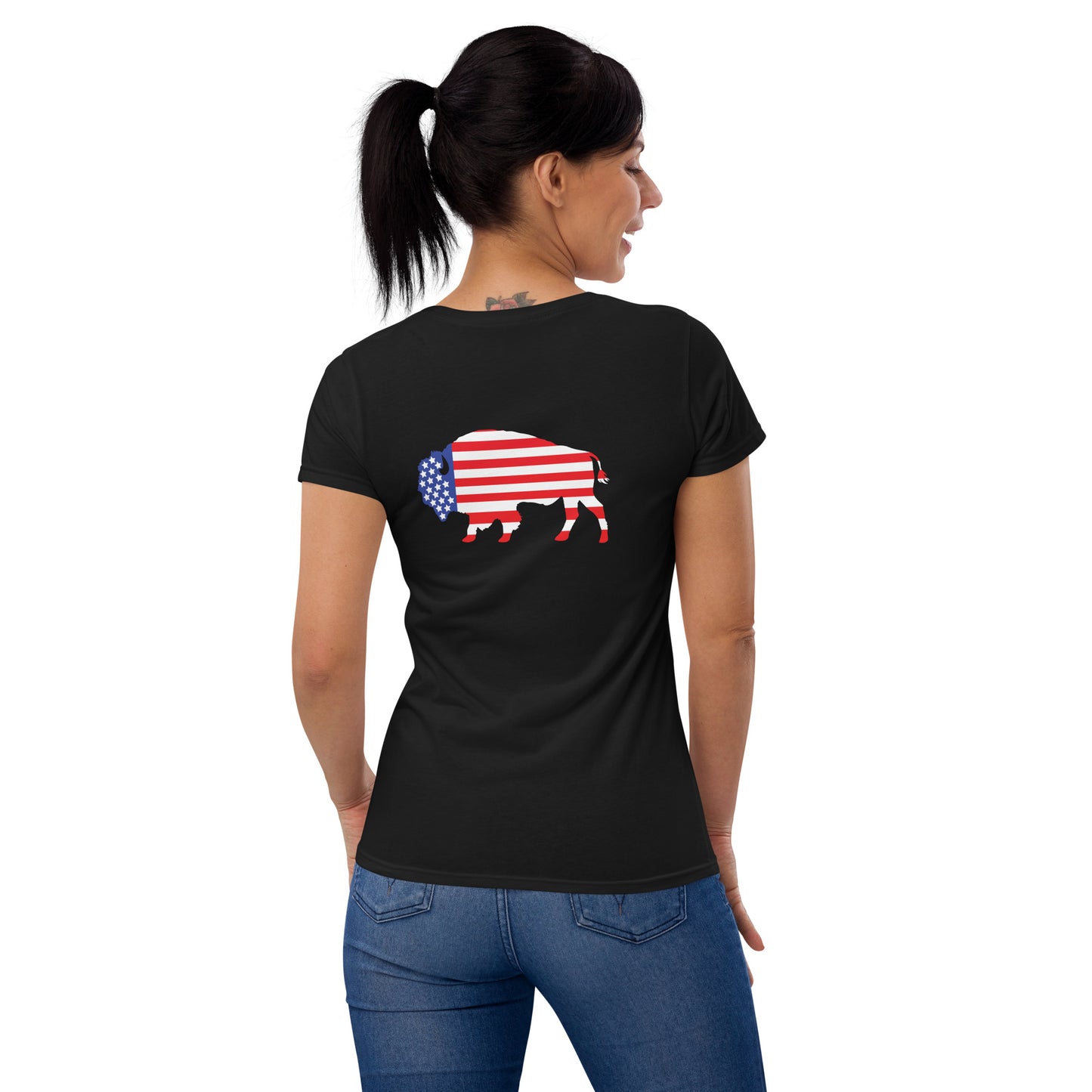 Red, White, & Blue Buffalo T-Shirt for Women